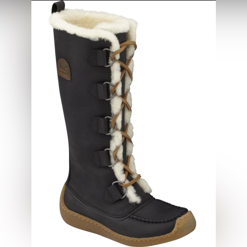 Sorel Chugalug Tall Black Lace Up Leather Boots